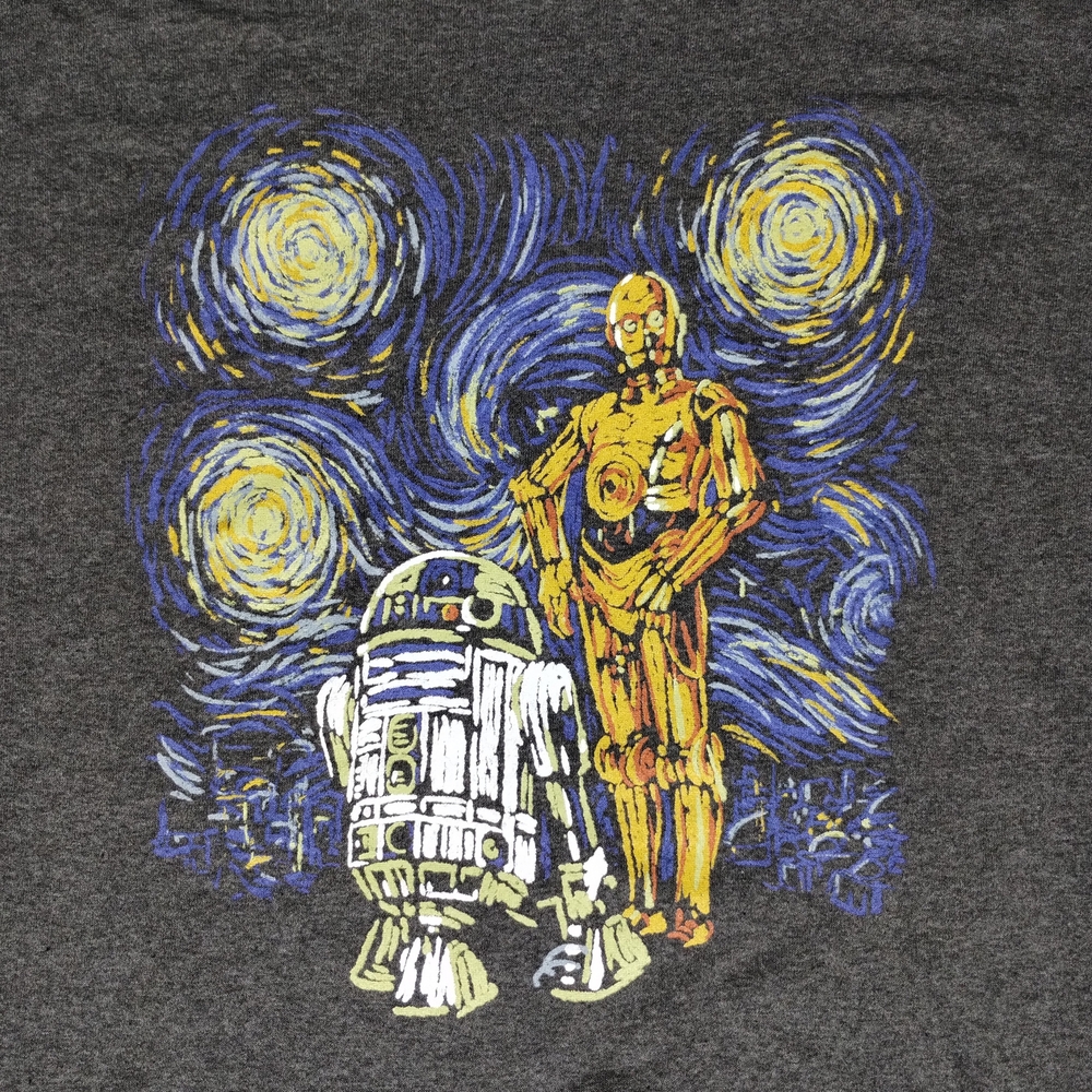 MAD Engine Star Wars Graphic Tee Van Gogh Style XXL Gray Casual Retro - Picture 3 of 5